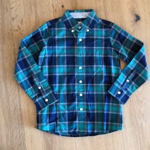 NWOT Lands’ End Plaid Button Up Shirt Boys